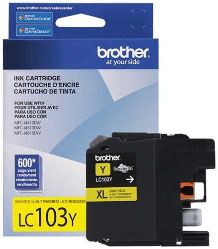 Cartucho Brother LC103Y Amarillo, 600 Páginas p/ MFC-J4510DW LC103Y |  Cyberpuerta.mx