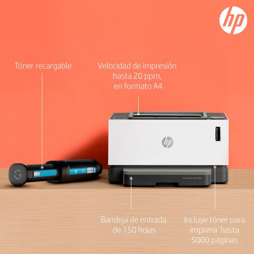 HP Neverstop Laser 1000a, Blanco y Negro, Láser, Print, 4RY22A |  Cyberpuerta.mx