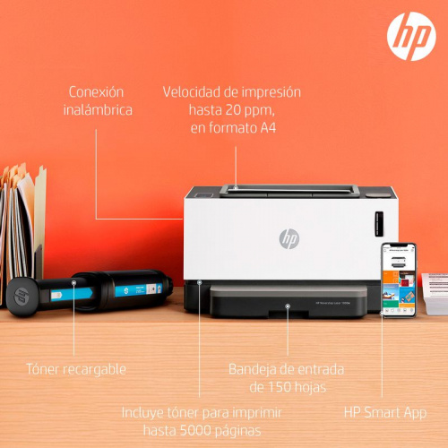 HP Neverstop Laser 1000w, Blanco y Negro, Láser,Print, 4RY23A |  Cyberpuerta.mx