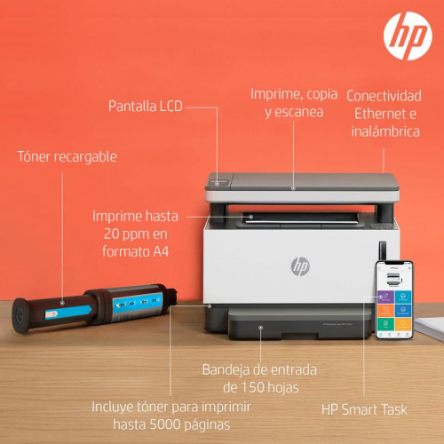 Multifuncional HP Neverstop Laser 1200nw Blanco y Negro Láser 5HG85A |  Cyberpuerta.mx