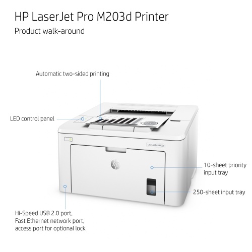 HP LaserJet M203dw Blanco y Negro, Laser, Print G3Q47A | Cyberpuerta.mx
