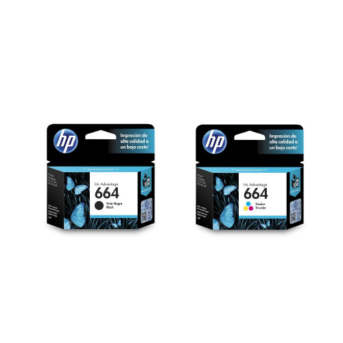 Combo de 2 Cartuchos de Tinta: HP 664 Negra + 664 Tri, HP-BUNDLE664 |  Cyberpuerta.mx