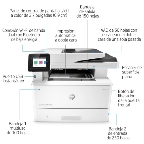 Multifuncional HP LaserJet Pro M428fdw Mono Láser W1A30A#BGJ |  Cyberpuerta.mx