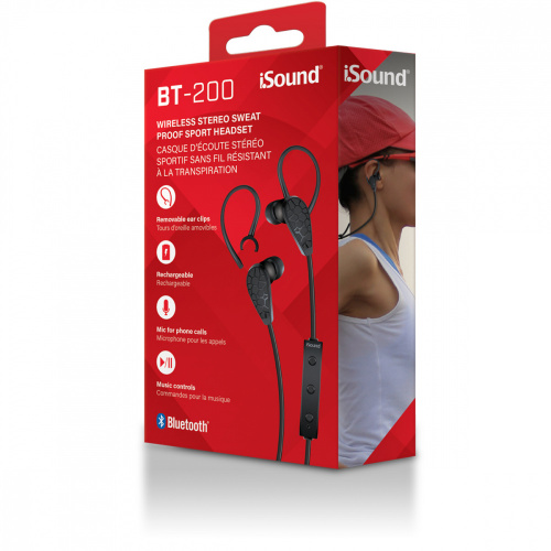 iSound Audífonos Deportivos, Inalámbrico, Bluetooth, Negro, BT-200 |  Cyberpuerta.mx