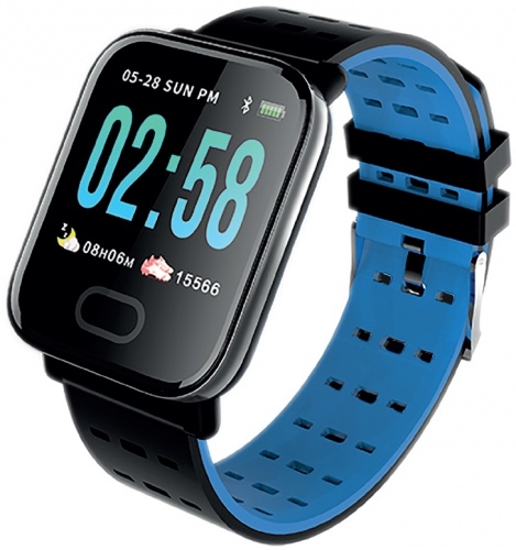Necnon Smartwatch K-3T, Bluetooth 4.0, Negro/Azul, K-3T-BL | Cyberpuerta.mx