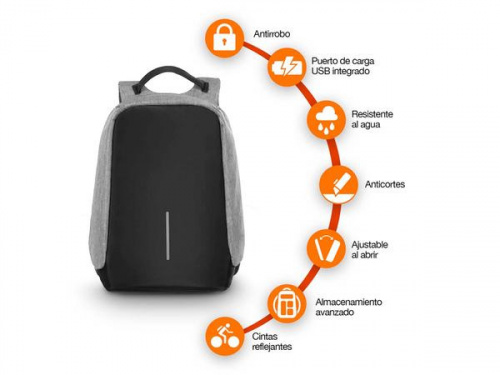 Redlemon Mochila Antirrobo Impermeable de Poliéster Negro 78053-Bl |  Cyberpuerta.mx