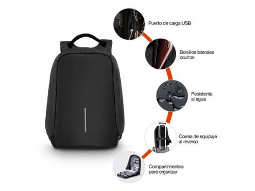 Redlemon Mochila Antirrobo Impermeable de Poliéster Gris 78053-SI |  Cyberpuerta.mx