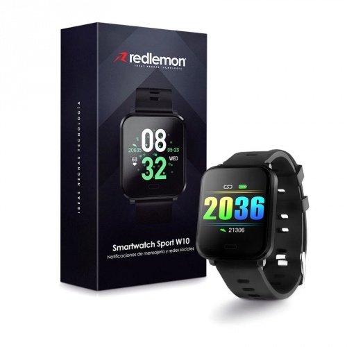 Redlemon Smartwatch W10, Touch, Bluetooth 4.0 Android/iOS Negro 79195 |  Cyberpuerta.mx