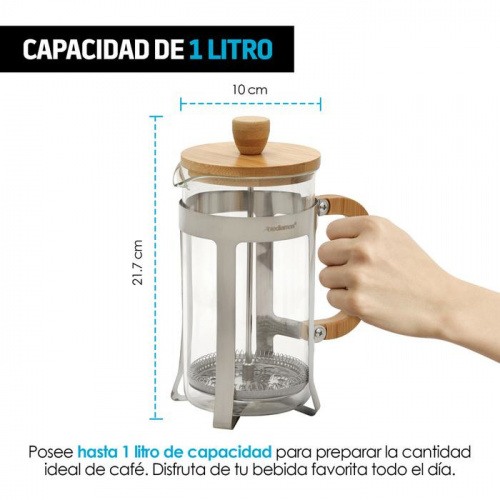 Redlemon Cafetera Prensa Francesa de Bambú 81392, 81392 | Cyberpuerta.mx