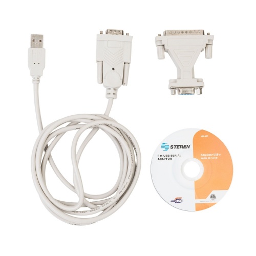 Steren Cable DB-9 Macho - USB A Macho, 1.8 Metros, Gris, USB-SER |  Cyberpuerta.mx