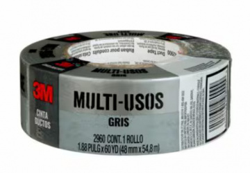 3M Cinta para Ducto 1050, Rollo de 48mm x 50 Metros, Gris, 1 Pieza 