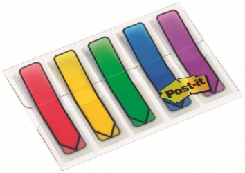 3M Banderitas Post-it de 11.938mm x 43mm, 100 Hojas, 5 Colores 