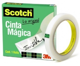 3M Scotch Cinta Mágica 810, 1 Rollo de 24mmx65m, Blanco 