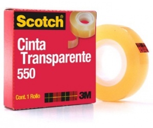 3M Scotch Cinta Adhesiva 550, 1 Rollo de 19mmx65m, Transparente 
