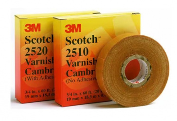 3M Cinta Aislante Cambric Scotch 2510, 1 Rollo de 19.1mm x 32.9m, Amarillo 