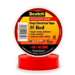 3M Cinta Adhesiva Aislante Scotch 35, 1 Rollo de 19mm x 20.1m, Rojo 