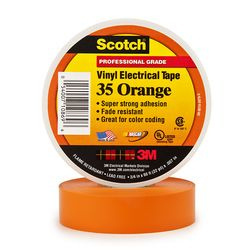 3M Cinta Adhesiva Aislante Scotch 35, 1 Rollo de 19mm x 20.1m, Naranja 