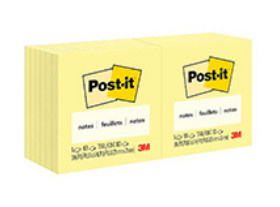 3M Nota Adhesiva de 76.2 mm x 76.2 mm, 12 Blocks de 100 Hojas, Amarillo 