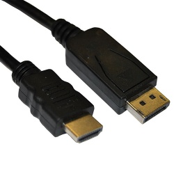 4XEM Cable DisplayPort Macho - HDMI Macho, 1.8 Metros, Negro 