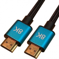 4XEM Cable HDMI de Ultra Alta Velocidad, HDMI Macho - HDMI Macho, 8K, 1.5 Metros, Negro/Azul 