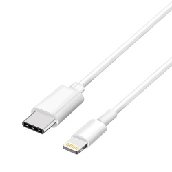 4XEM Cable Lightning Macho -  USB C Macho, 1.8 Metros, Blanco 