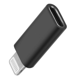 4XEM Adptador USB C Macho - Lightning Hembra, Negro 