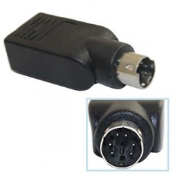 4XEM Adaptador USB Hembra - PS/2 Macho, Negro 