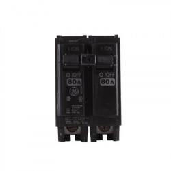 ABB Interruptor 2 Polos Polos THQL2180, 240V, 80A, Entrada 120V 