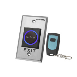 AccessPRO Botón de Salida con Control Remoto ACCESK1LTR, Inalámbrico/Alámbrico, Negro/Plata 