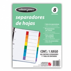 Acco Wilson Jones Separador  P5919 Multidex Básico, Tamaño Carta, 5 Piezas 