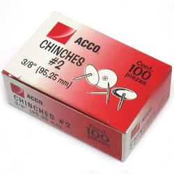 Acco Chinches No.2, 100 Piezas 
