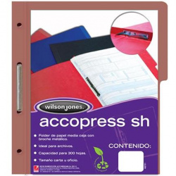 Accopress Carpeta con Broche P4555, Paquete de 10 Piezas, para 300 Hojas de Tamaño Carta, Café 