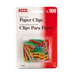 Acco Clip de Colores, hasta 300 Hojas, 100 Clips 