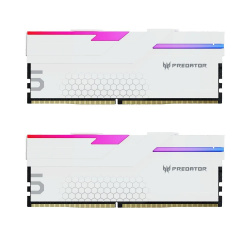 Kit Memoria RAM Acer Predator Hermes RGB DDR5, 6800MHz, 32GB (2x 16GB), ECC, CL32, XMP, Blanco 