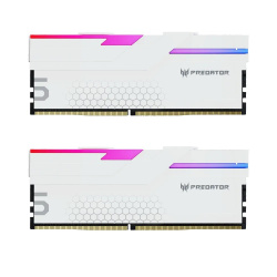 Kit Memoria RAM Acer Predator Hermes RGB DDR5, 6800MHz, 32GB - 2 x 16GB, CL32, XMP, Blanco 