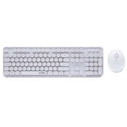 Kit de Teclado y Mouse Acteck Vintage T520, RF Inalámbrico, Blanco (Español) 