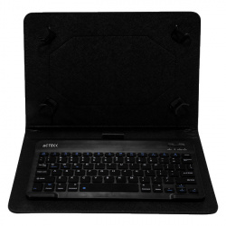Acteck Funda de Tactopiel con Teclado para Tablet 7'', Negro 