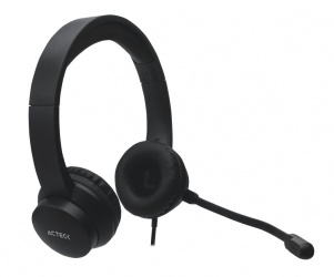 Acteck Audífonos con Micrófono SF10, Alámbrico, USB, Negro 