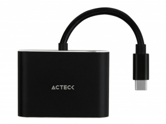 Acteck Adaptador USB-C Macho - HDMI/VGA Hembra, 10cm  