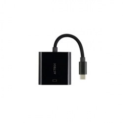 Acteck Adaptador USB C Macho - VGA Hembra, Negro 
