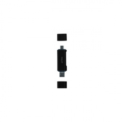 Acteck Lector de Memoria DH450, MicroSD, USB A/C, Negro 