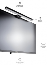 Acteck Barra de Luz para Laptop/Monitor AC-934992, USB-C, Negro 