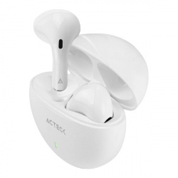 Acteck Audífonos Intrauriculares con Micrófono EP230, Inalámbrico, Bluetooth, USB, Blanco 