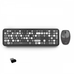 Kit de Teclado y Mouse Acteck Creator Chic Colors MK475, Inalámbrico, USB, Negro 