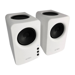Acteck Bocina para Computadora Dynamic Exact Mini BS475, Bluetooth, Alámbrico/Inalámbrico, 2.0, 10W RMS, Blanco - 2 Piezas 