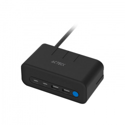 Acteck Extensión Energon Mate CE676, 3 Contactos + 2x USB-A + 2x USB-C, 125V, 1.85 Metros, Negro 