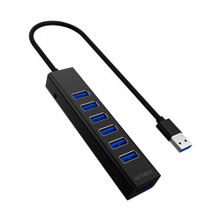 Acteck Hub USB 2.0 Macho - 7x USB 3.0, 5000Mbps, Negro 