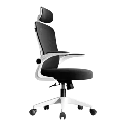 Acteck Silla Ejecutiva Flux Base EC343HR, Respaldo de Malla, Reposabrazos, Blanco/Negro 