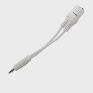 Ackteck Cable 3.5mm Macho - 2x 3.5mm Hembra, 10cm, Blanco 