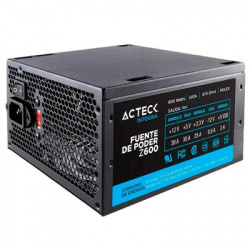 Fuente de Poder Acteck Z-600, 24-pin ATX, 120mm, 600W  